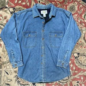 VINTAGE Alaska Wilderness Gear flannel lined denim shirt